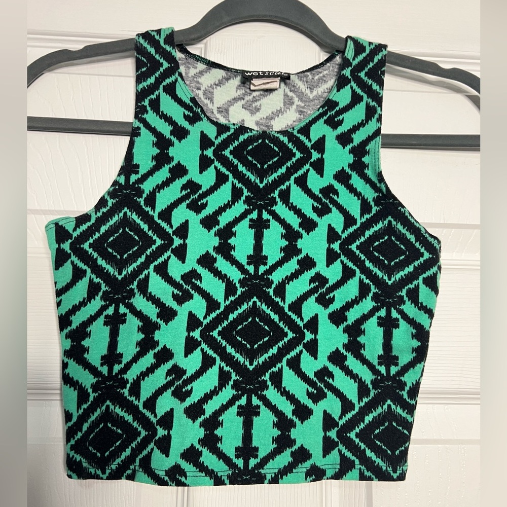 Wet Seal Green and Black Crop Top